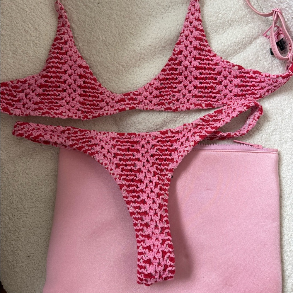 Triangl Swimwear Pink and Red Bikini